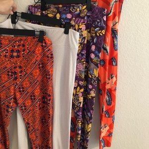 LuLaRoe Leggings Bundle of 4 pairs size Tall & Curvy Graphic prints